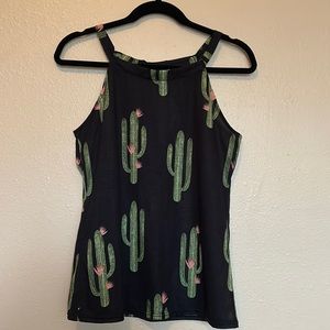 Black cactus tank top